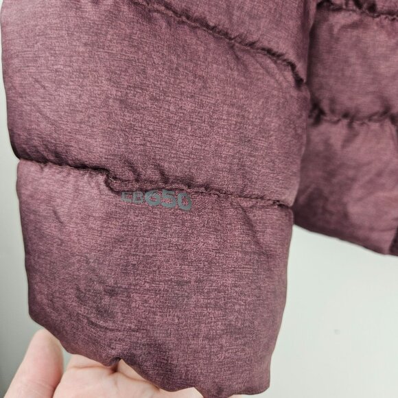 Down Filled Puffer Jacket Coat Womens M Eddie Bauer Burgundy Light Weight - Picture 5 of 11